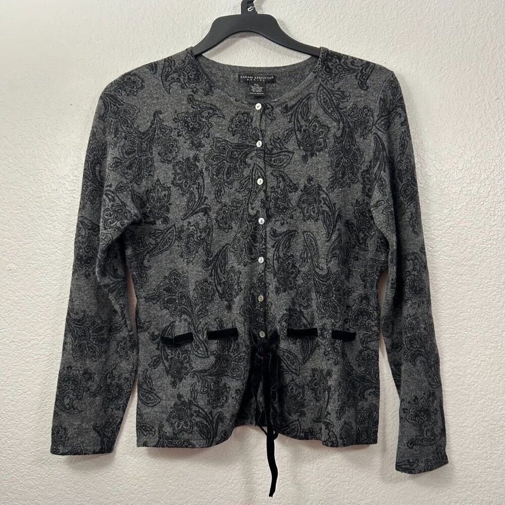 Sarah Spencer Petite Lambswool Angora Peplum Cardigan